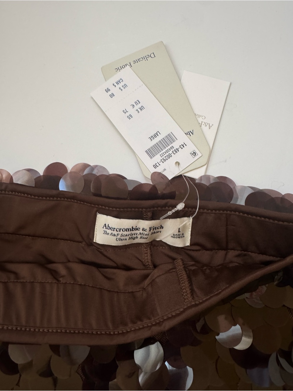 Abercrombie & Fitch Brown Sequin Mini Skirt - Picture 2 of 3